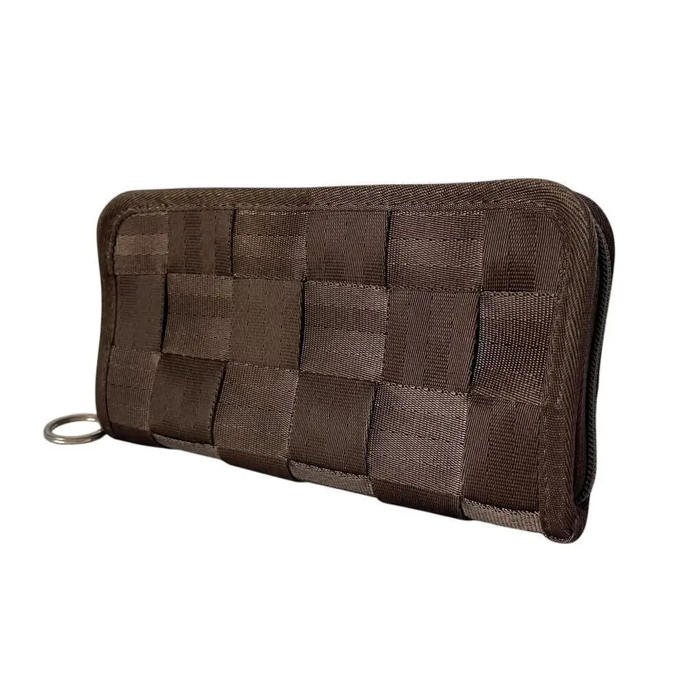 Harveys Seatbelt Bag Brown Zip-Around Long Wallet Clutch Handbag Evening Purse
